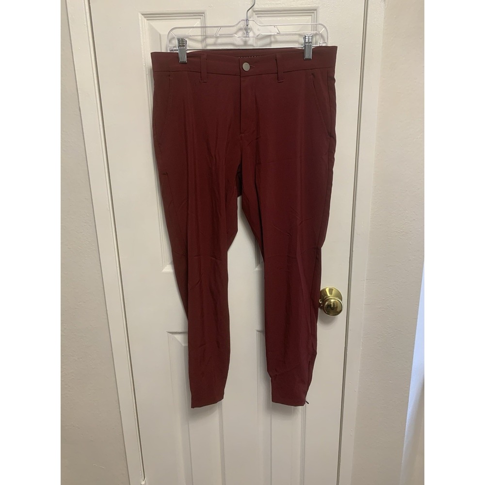 PRIMO Jogger Performance Tech Zip Ankle Men's Pants Burgundy 31 Short x 26